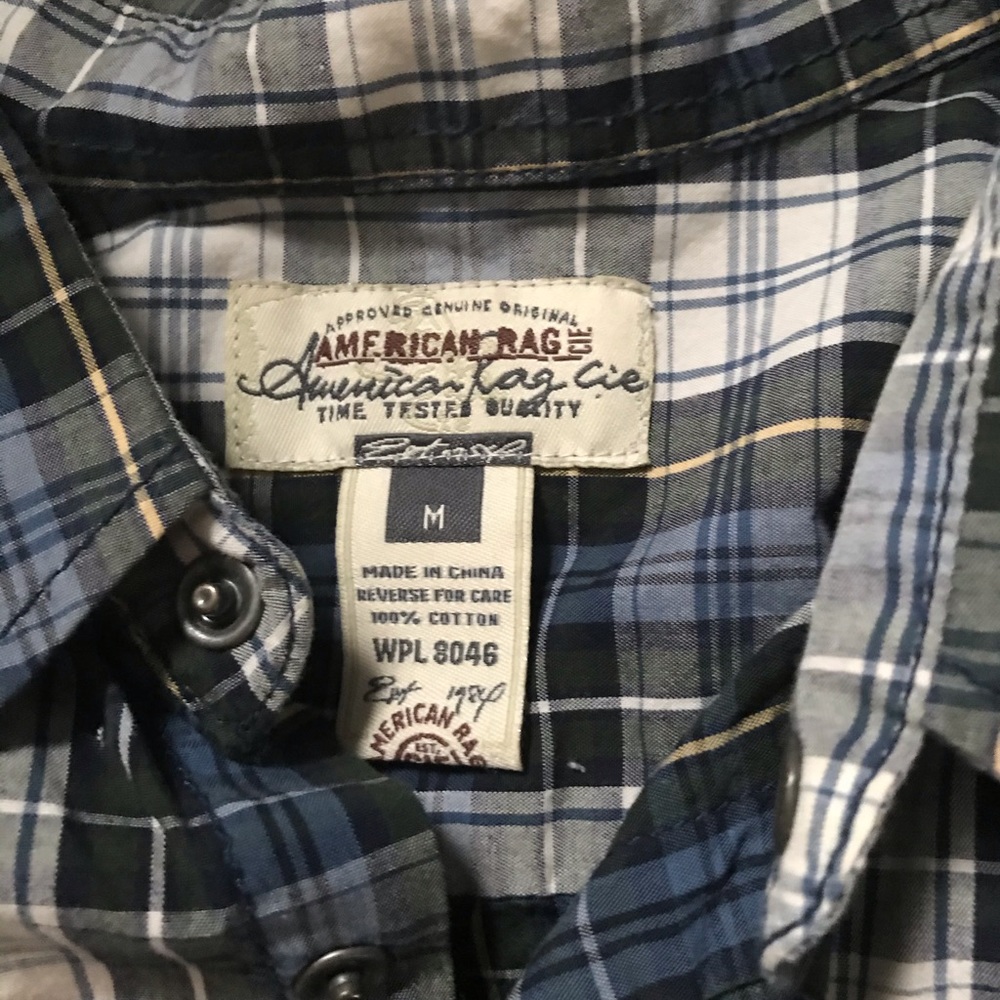 Boys medium button up plaid